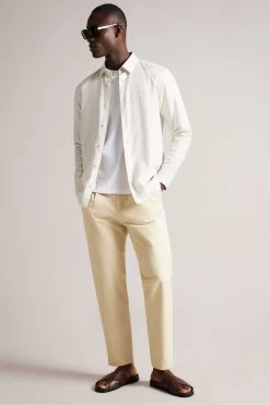 Ted Baker Cream Kingwel Long Sleeve Linen Shirt 10 Ted Baker Cream Kingwel Long Sleeve Linen Shirt -Ted Baker Shop 101108s3