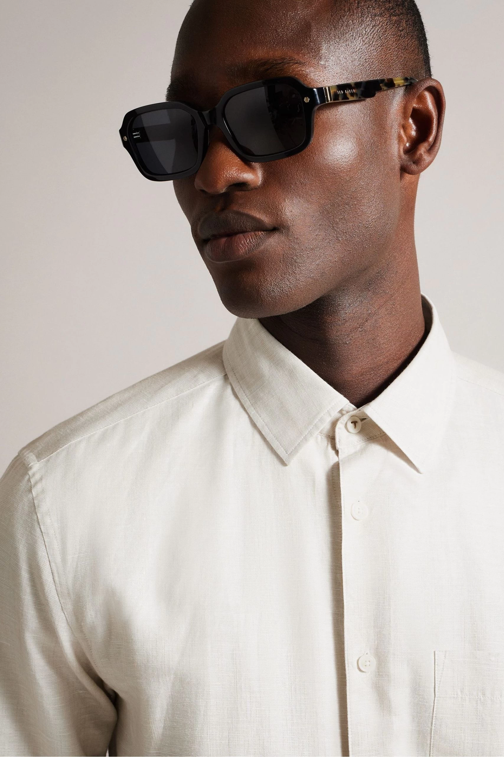 Ted Baker Cream Kingwel Long Sleeve Linen Shirt 6 Ted Baker Cream Kingwel Long Sleeve Linen Shirt - Image 4