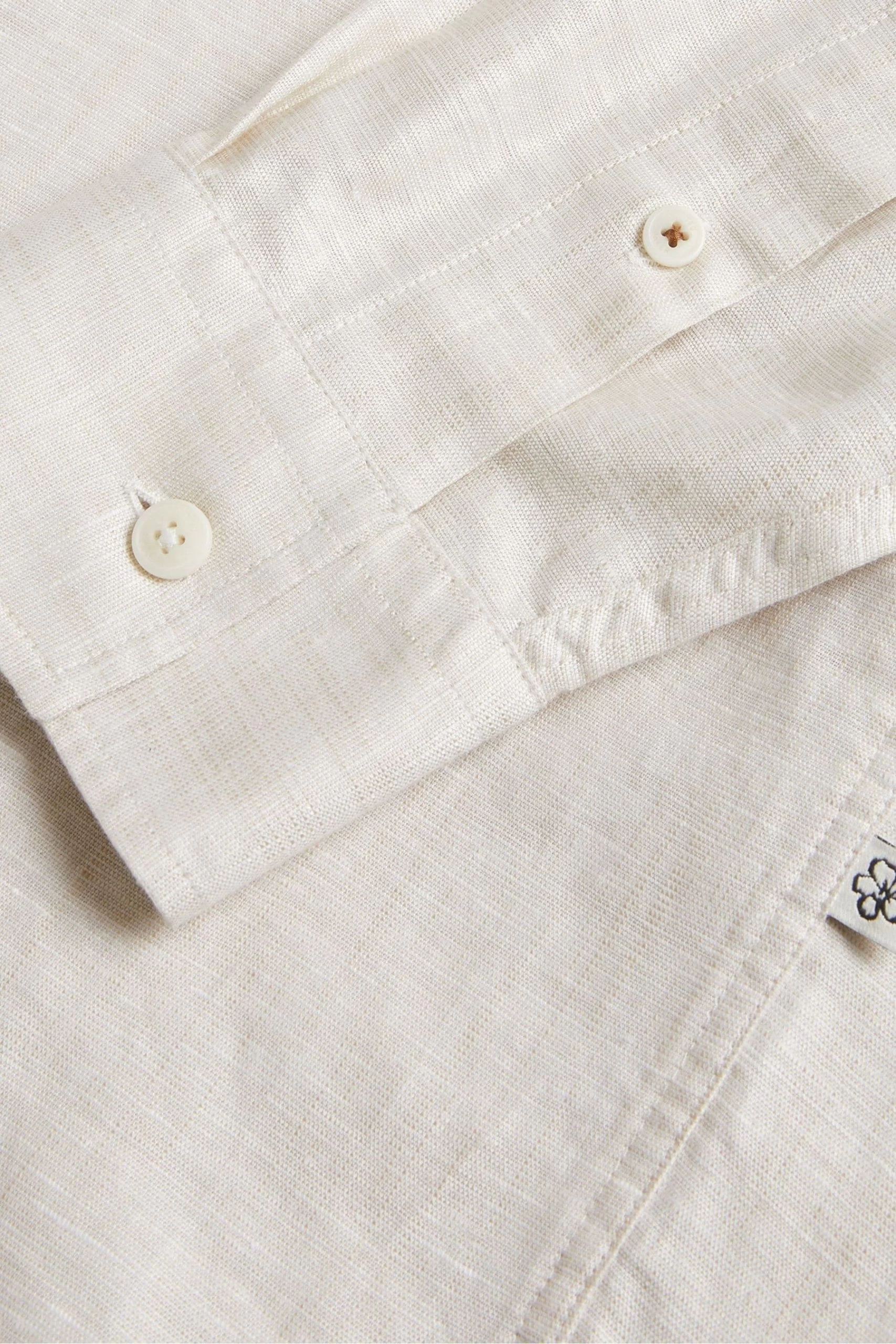 Ted Baker Cream Kingwel Long Sleeve Linen Shirt 7 Ted Baker Cream Kingwel Long Sleeve Linen Shirt - Image 5