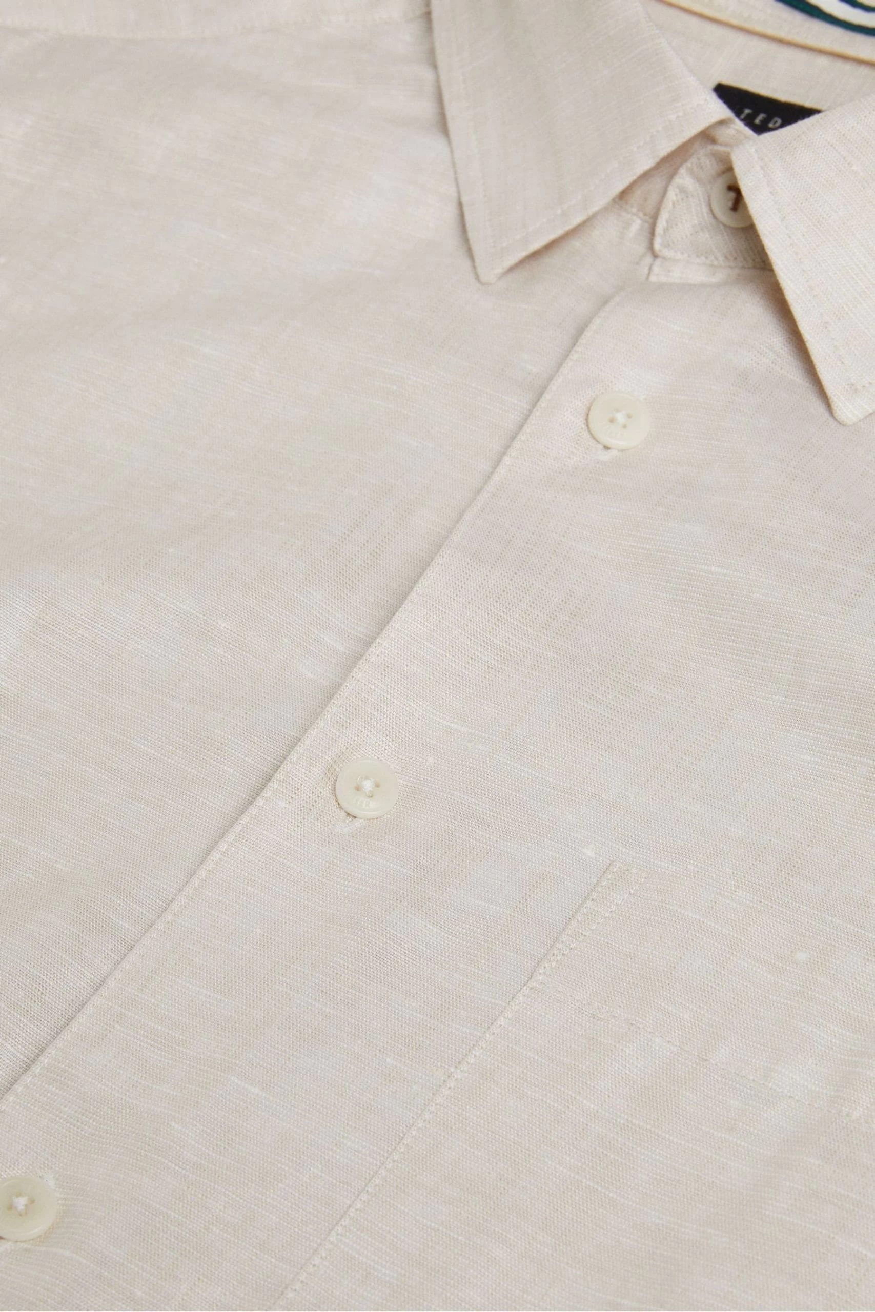 Ted Baker Cream Kingwel Long Sleeve Linen Shirt 8 Ted Baker Cream Kingwel Long Sleeve Linen Shirt - Image 6