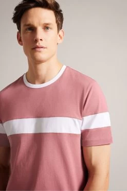 Ted Baker Pink Trez Short Sleeved Regular ColourBlock T-Shirt 10 Ted Baker Pink Trez Short Sleeved Regular ColourBlock T-Shirt -Ted Baker Shop 108613s4