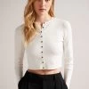 Ted Baker Camilda White Rayon Cropped White Cardigan 1 Ted Baker Camilda White Rayon Cropped White Cardigan -Ted Baker Shop 112918s