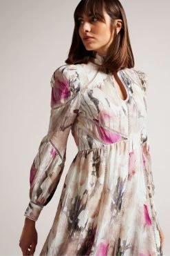 Ted Baker Freisya Lace Tape Cut Out Nude Midi Dress -Ted Baker Shop 123755s3