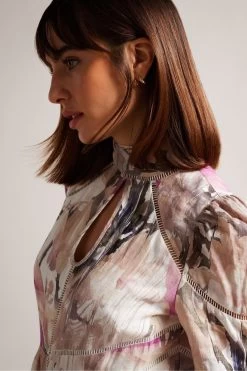 Ted Baker Freisya Lace Tape Cut Out Nude Midi Dress -Ted Baker Shop 123755s4