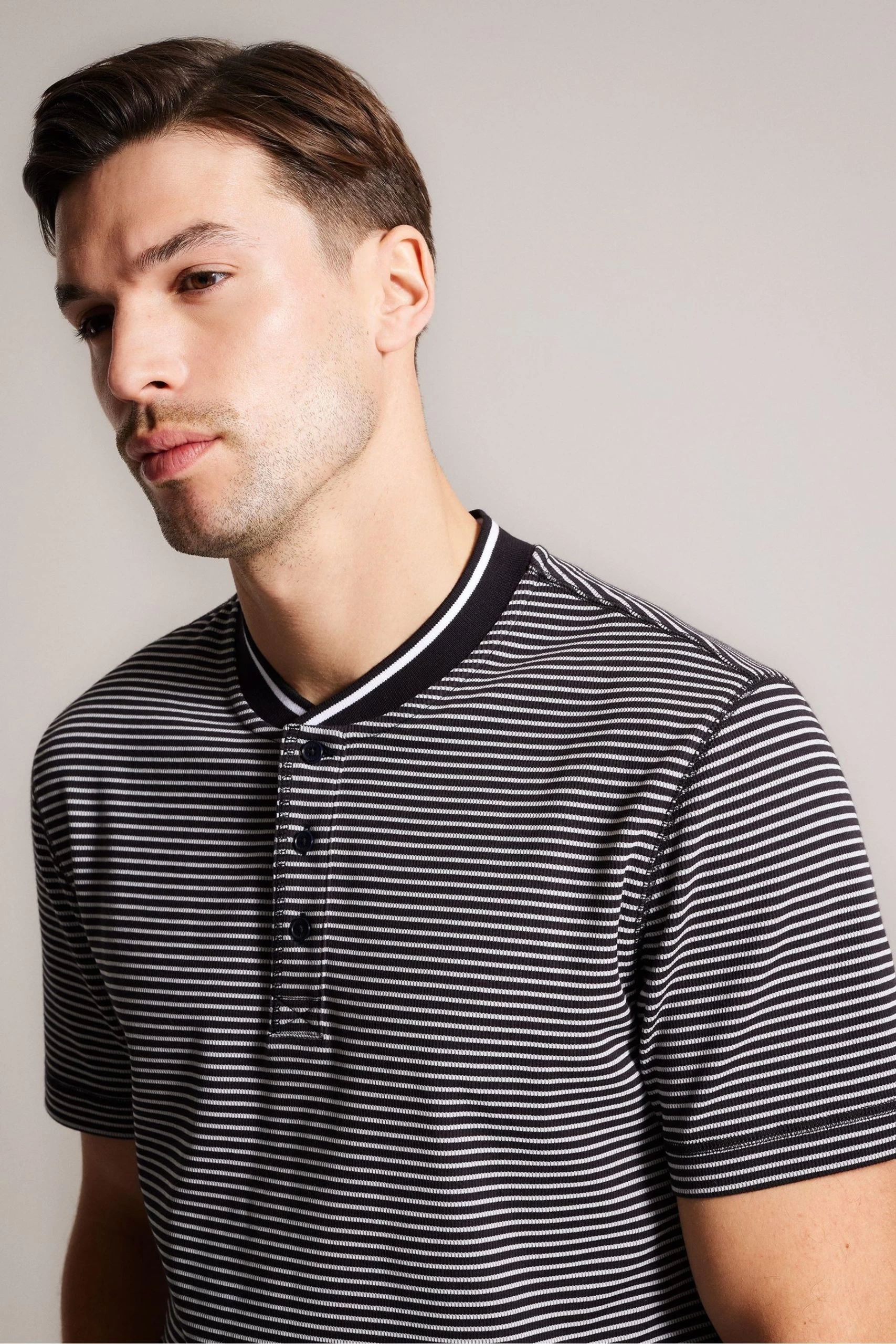 Ted Baker Garnerr Black Short Sleeve Regular Fit Polo Shirt 6 Ted Baker Garnerr Black Short Sleeve Regular Fit Polo Shirt - Image 4