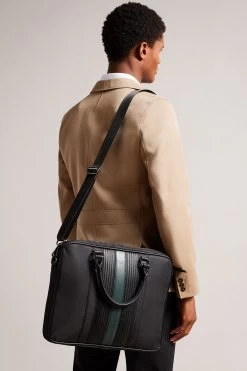Ted Baker Rooky Black Core Twill Pu Striped Document Bag 11 Ted Baker Rooky Black Core Twill Pu Striped Document Bag -Ted Baker Shop 130018s5