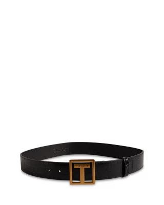 Telisa Statement T Buckle Croc Embossed Leather Belt - Ted Baker 3 Telisa Statement T Buckle Croc Embossed Leather Belt - Ted Baker