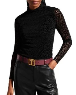 Telisy Statement T Buckle Croc Embossed Leather Belt - Ted Baker