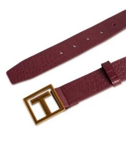 Telisy Statement T Buckle Croc Embossed Leather Belt - Ted Baker -Ted Baker Shop 13189954 fpx