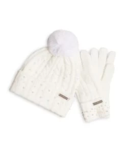 Embellished Pom Pom Hat & Gloves Gift Set - Ted Baker