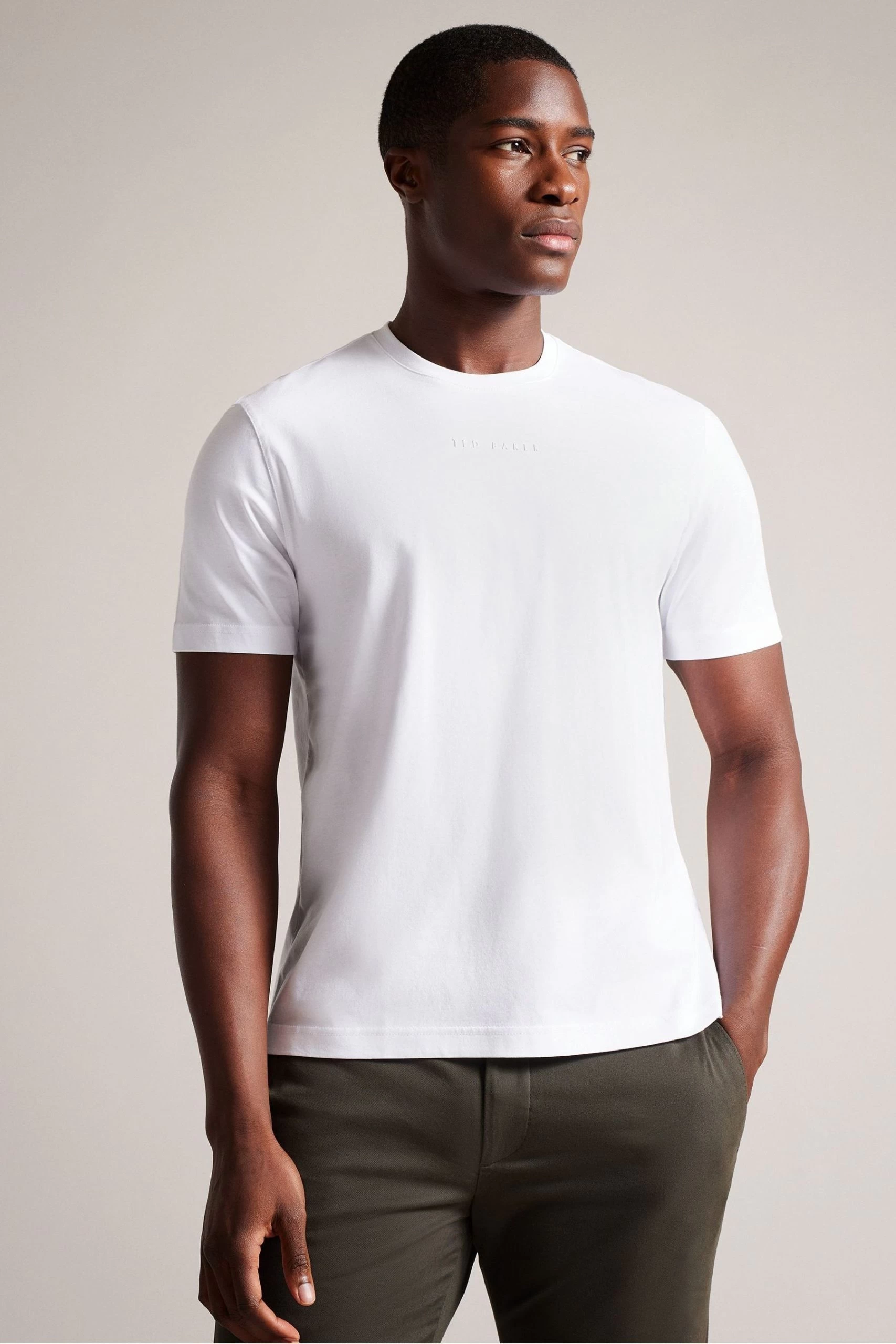 Ted Baker Wilkin Short Sleeved Branded White T-Shirt 3 Ted Baker Wilkin Short Sleeved Branded White T-Shirt