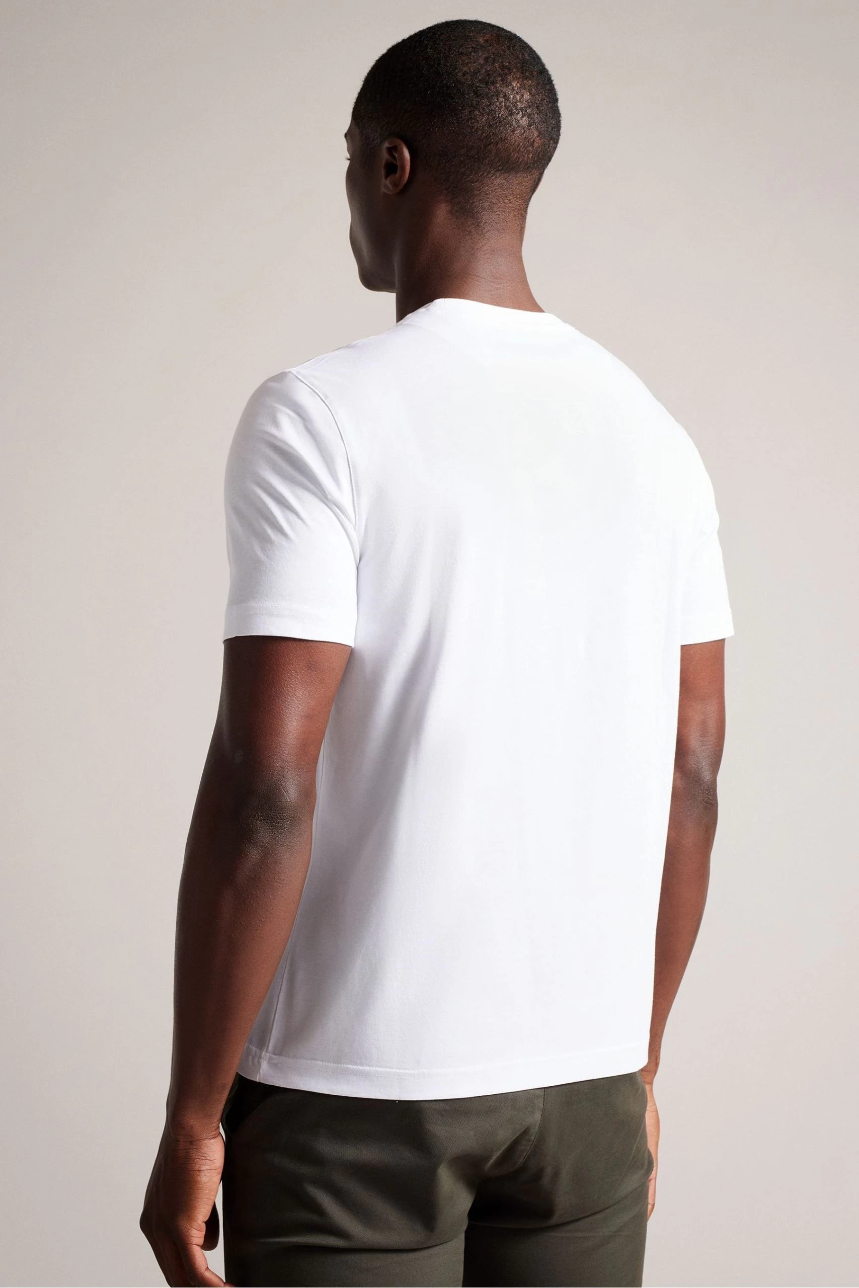 Ted Baker Wilkin Short Sleeved Branded White T-Shirt 4 Ted Baker Wilkin Short Sleeved Branded White T-Shirt - Image 2