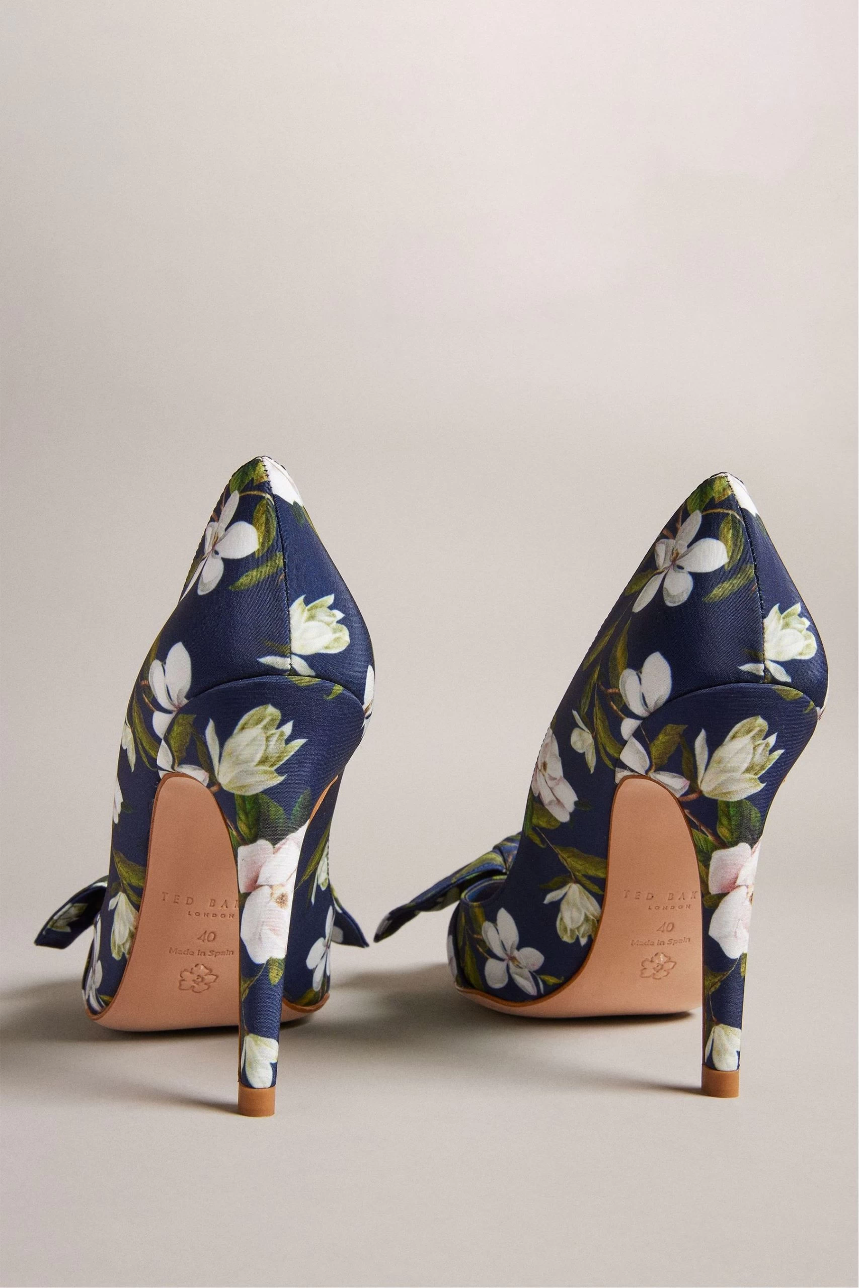 Ted Baker Blue Hyra Printed Bow Court Heels 5 Ted Baker Blue Hyra Printed Bow Court Heels - Image 3
