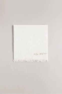 Ted Baker Cream Becckie Ecru Embroidery Woven Scarf