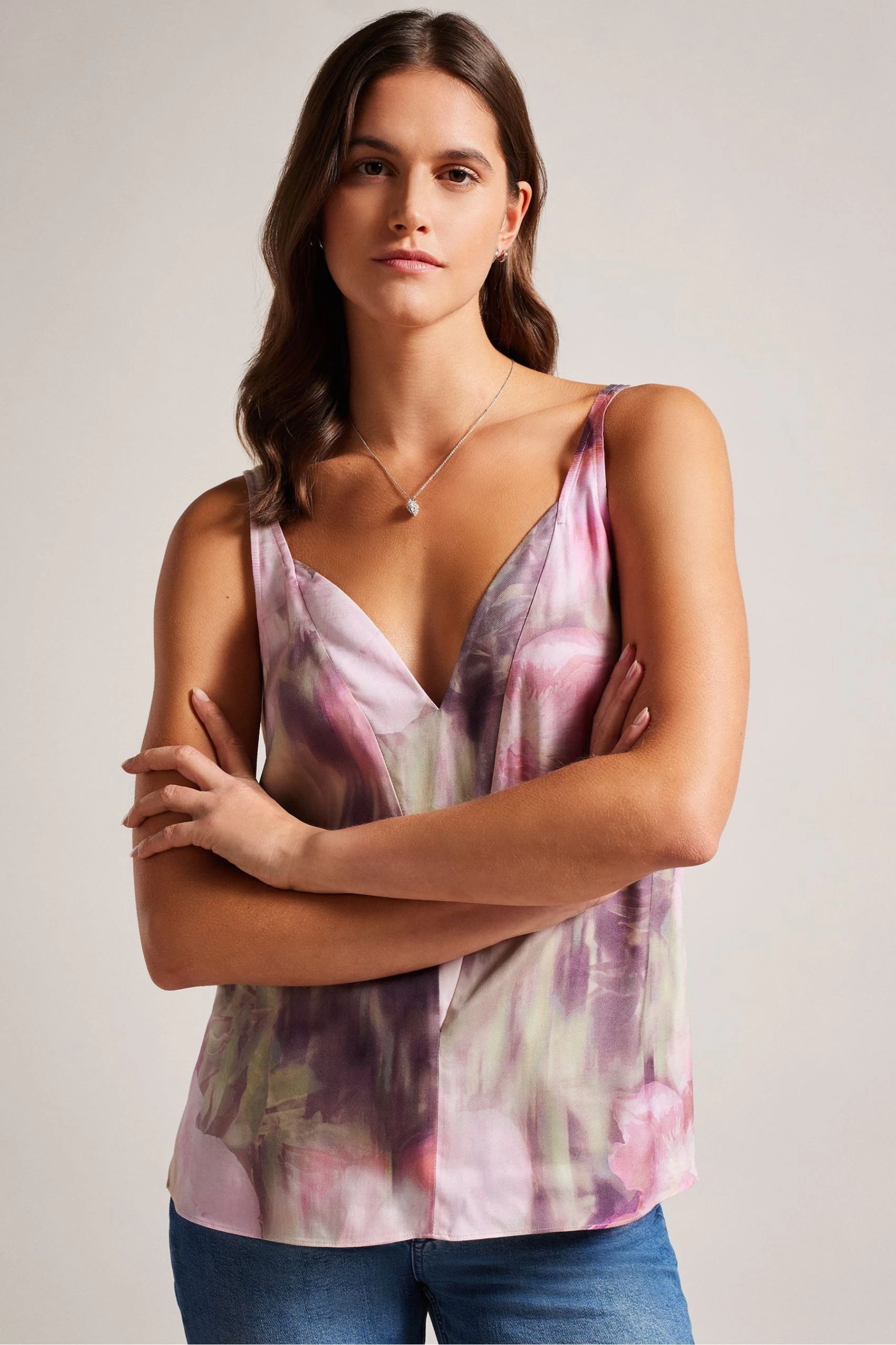 Ted Baker Pink Nethiia Coral V-Neck Cami Top 3 Ted Baker Pink Nethiia Coral V-Neck Cami Top