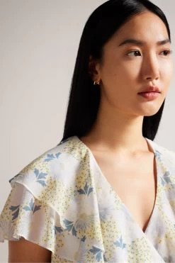 Ted Baker Blue Gemmiaa Ruffle Sleeves Wrap Top 10 Ted Baker Blue Gemmiaa Ruffle Sleeves Wrap Top -Ted Baker Shop 151469s4