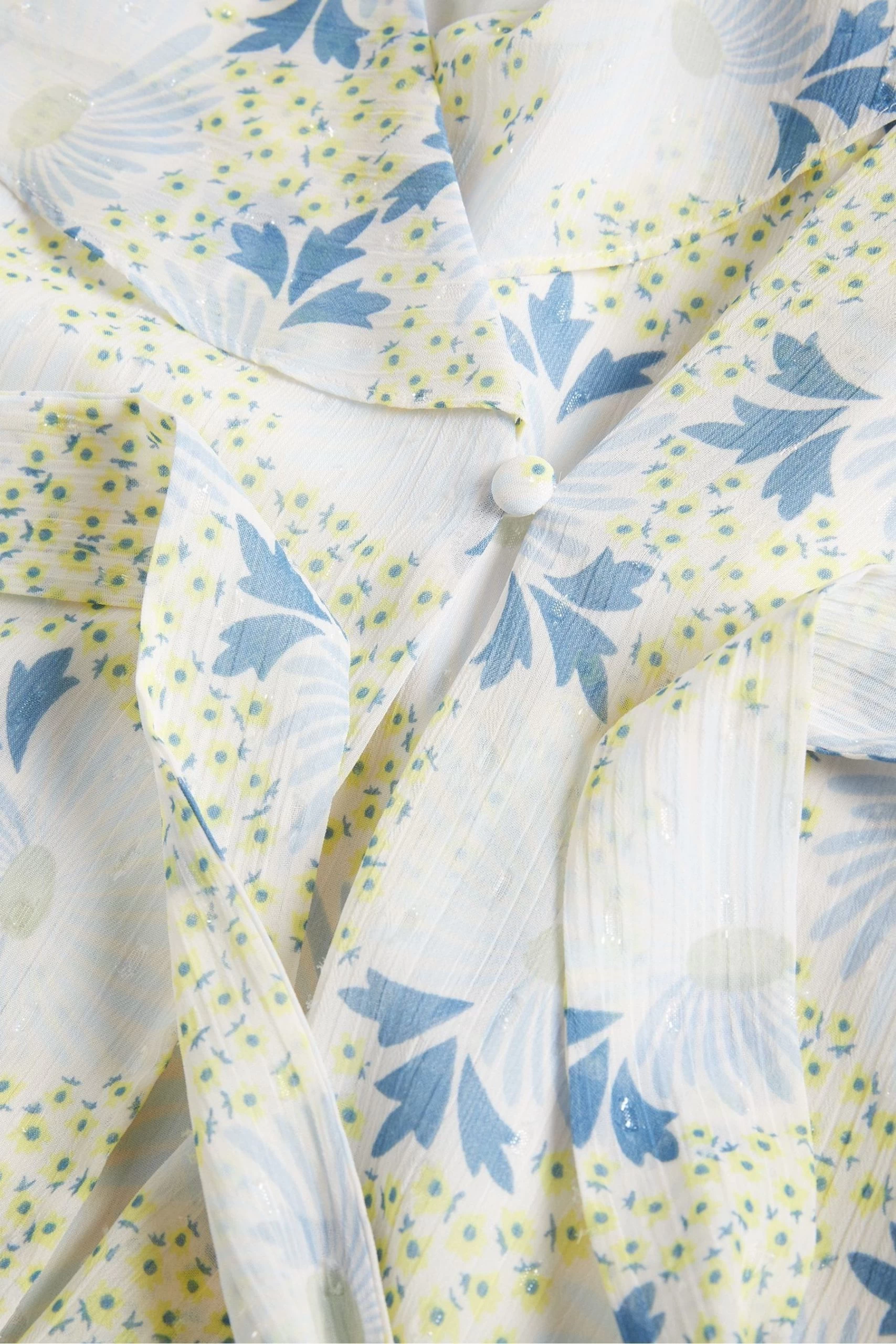 Ted Baker Blue Gemmiaa Ruffle Sleeves Wrap Top 7 Ted Baker Blue Gemmiaa Ruffle Sleeves Wrap Top - Image 5