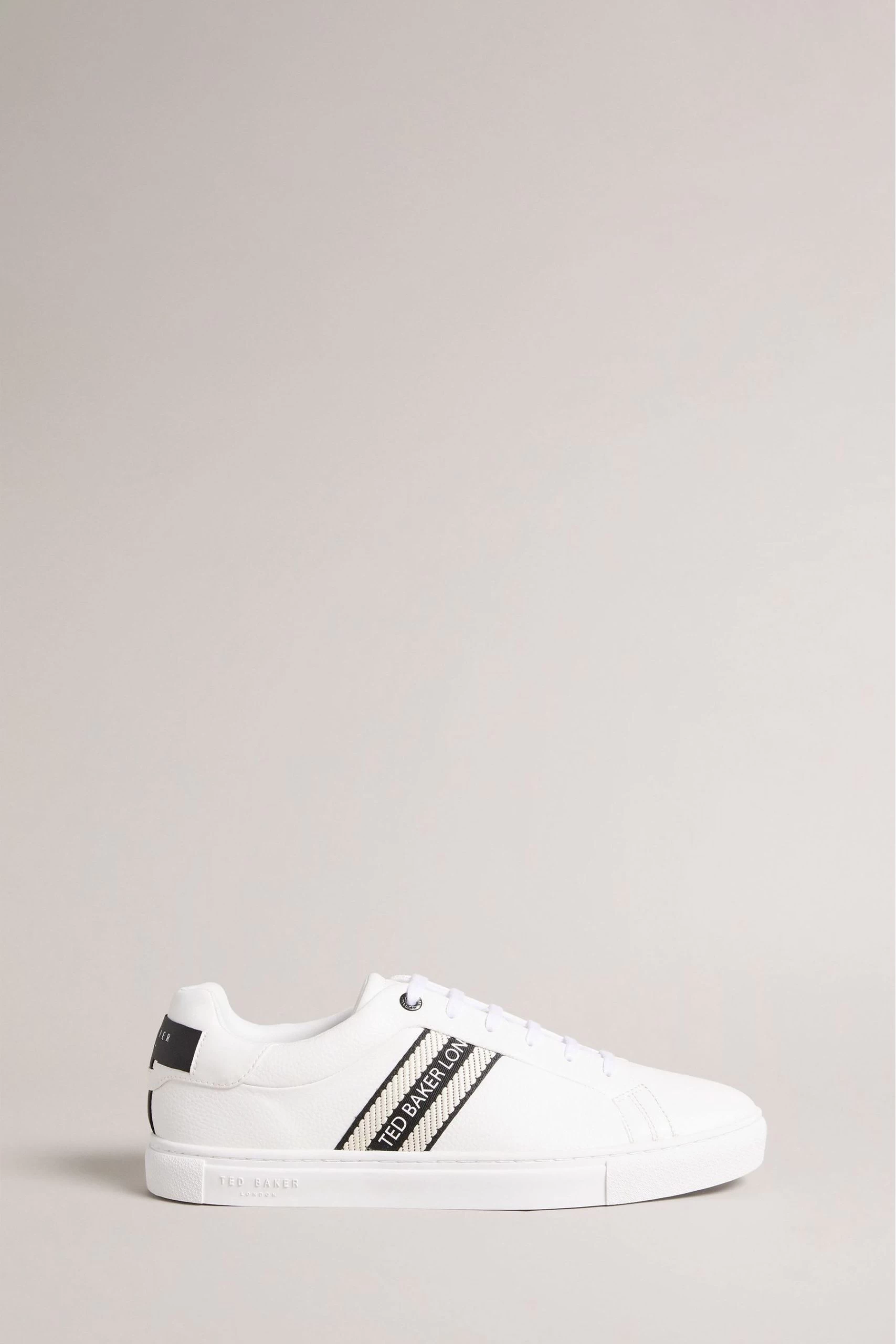 Ted Baker Trilobw White Webbing Cupsole Sneakers With T Back 3 Ted Baker Trilobw White Webbing Cupsole Sneakers With T Back