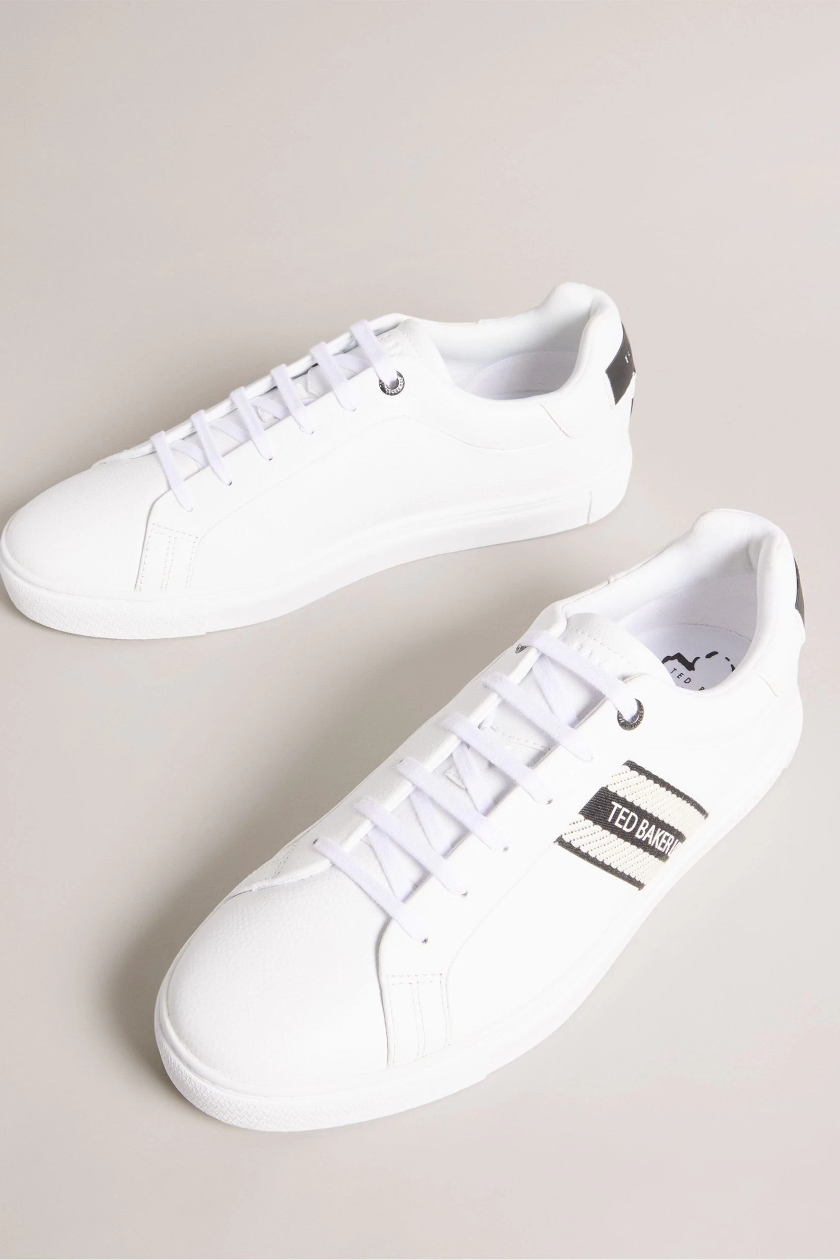 Ted Baker Trilobw White Webbing Cupsole Sneakers With T Back 4 Ted Baker Trilobw White Webbing Cupsole Sneakers With T Back - Image 2