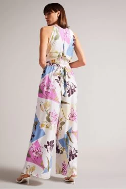 Ted Baker Maudee White Printed Halter Neck Jumpsuit -Ted Baker Shop 157 815s2