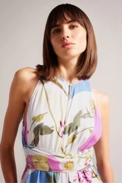 Ted Baker Maudee White Printed Halter Neck Jumpsuit -Ted Baker Shop 157 815s3