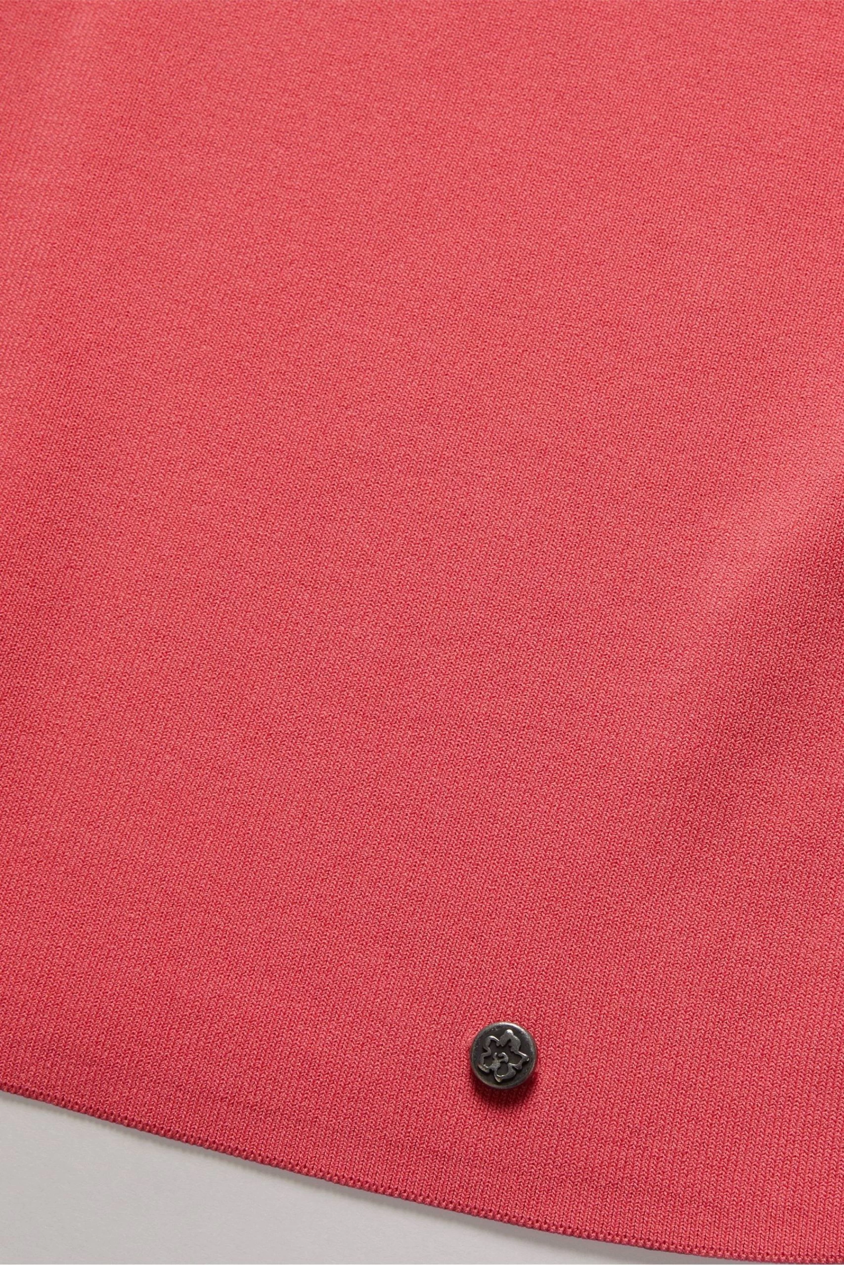 Ted Baker Pink Cileste Coral V-Neck Slim Fit Knit Top 9 Ted Baker Pink Cileste Coral V-Neck Slim Fit Knit Top - Image 7