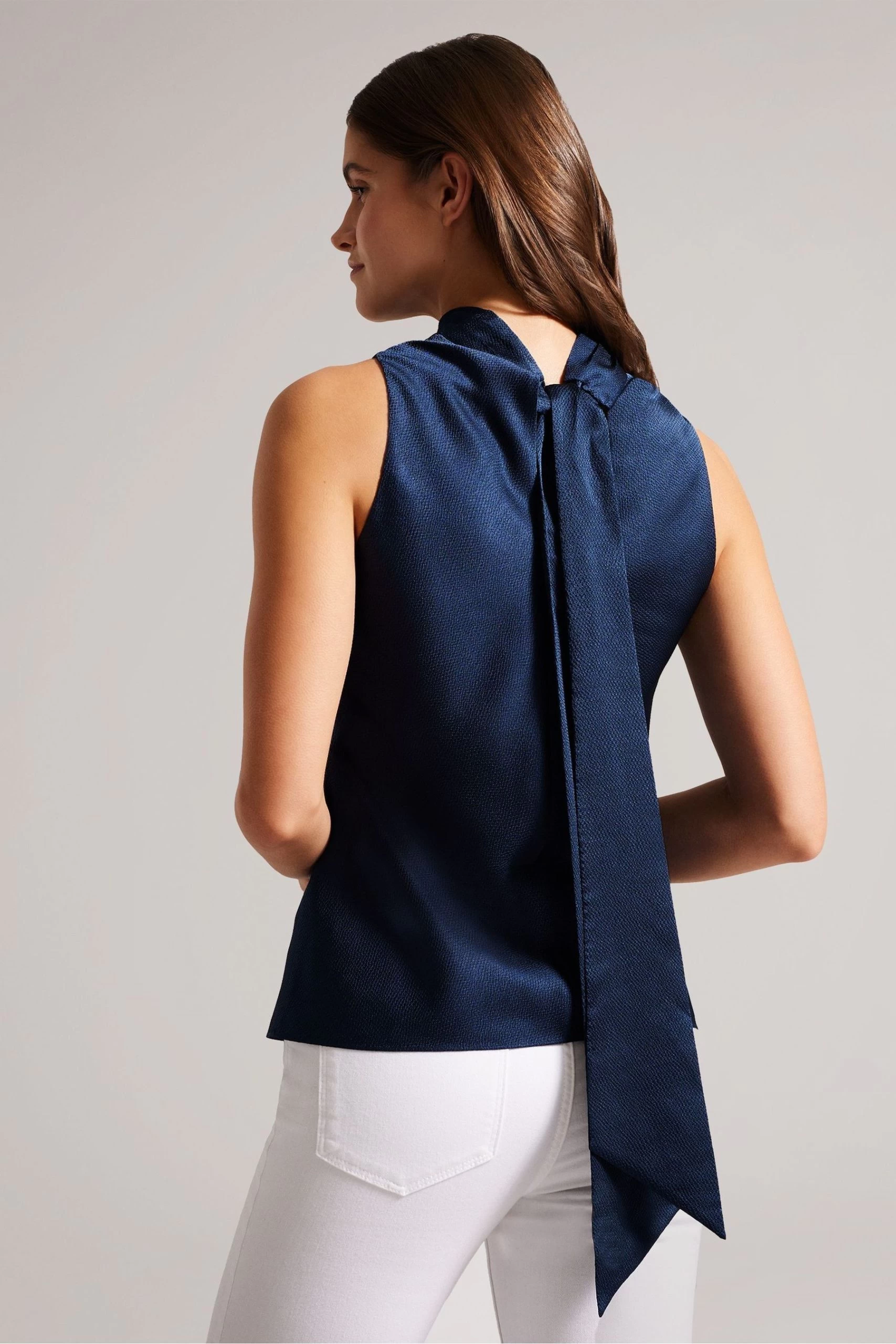 Ted Baker Blue Hildri Cowl Neck Sleeveless Top 4 Ted Baker Blue Hildri Cowl Neck Sleeveless Top - Image 2
