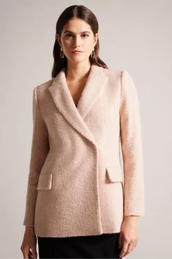 Ted Baker Oversized Pink Double Breasted Blazer Coat