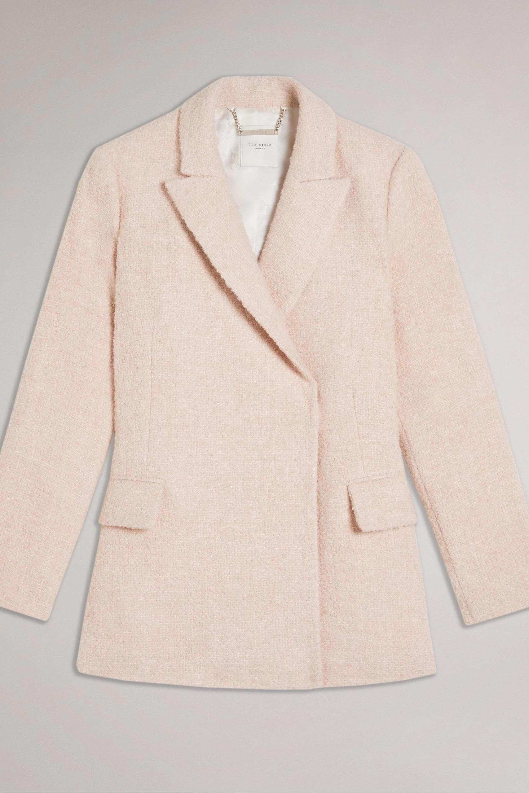 Ted Baker Oversized Pink Double Breasted Blazer Coat 8 Ted Baker Oversized Pink Double Breasted Blazer Coat - Image 6