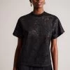 Ted Baker Maralo Black Relaxed T-Shirt With Grown On Sleeve 2 Ted Baker Maralo Black Relaxed T-Shirt With Grown On Sleeve -Ted Baker Shop 171013s