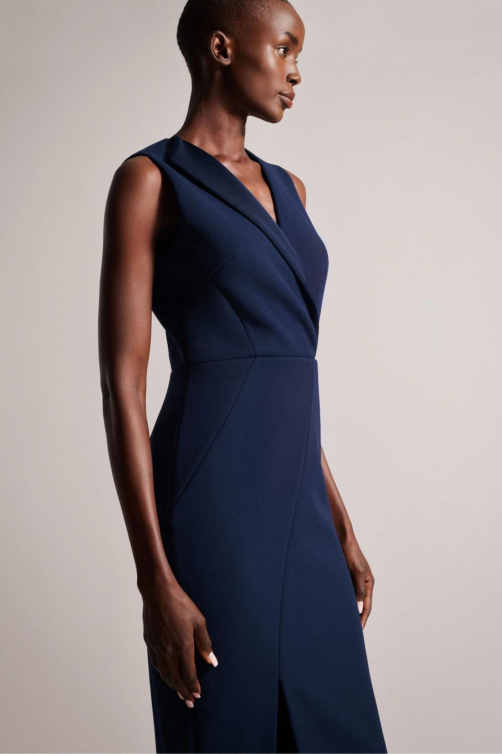Ted Baker Navy Blue Tilolah Seam Detail Bodycon Dress 5 Ted Baker Navy Blue Tilolah Seam Detail Bodycon Dress - Image 3