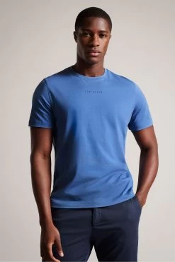 Ted Baker Blue Wilkin Short Sleeved Branded T-Shirt