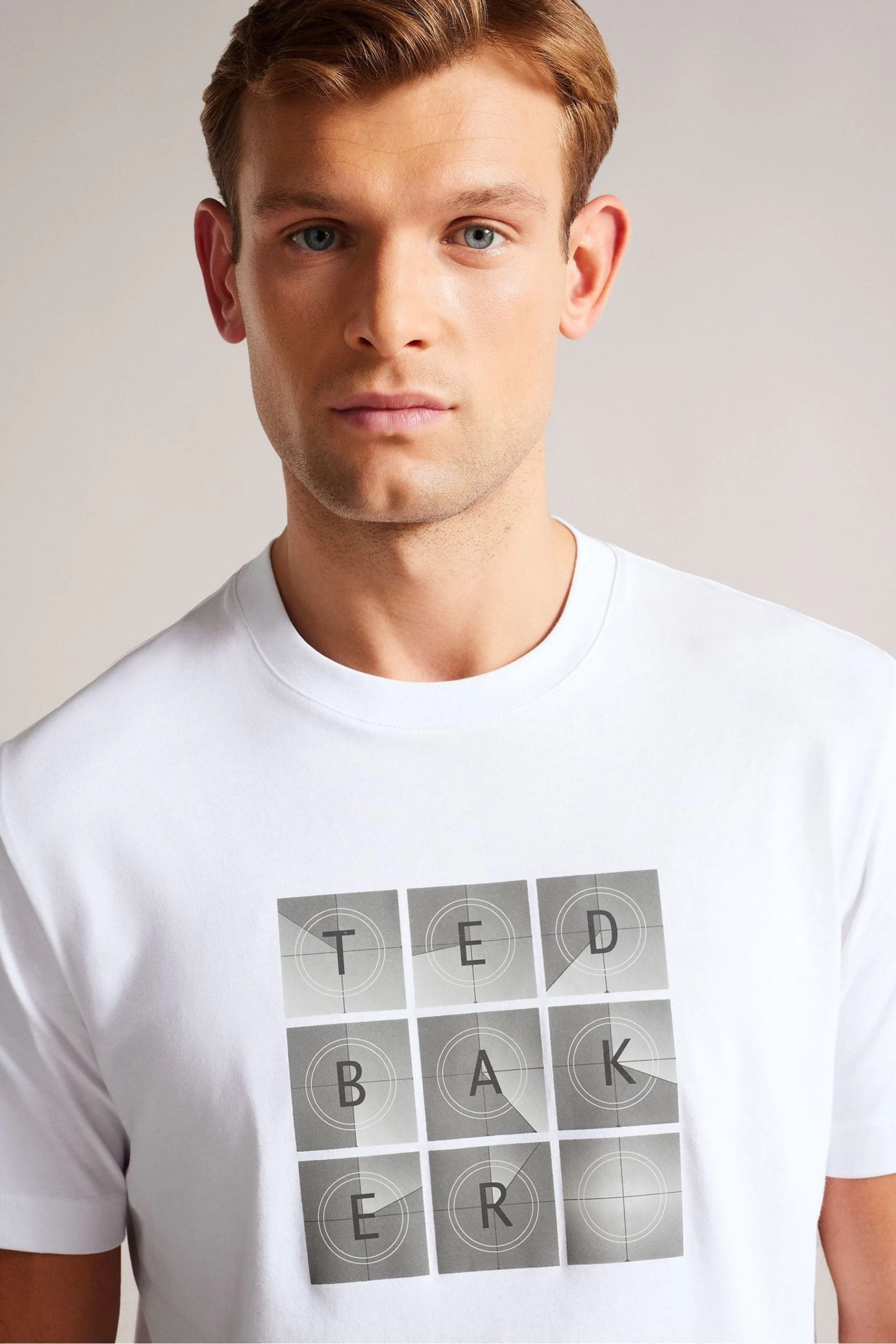 Ted Baker Farow White Short Sleeved Regular Fit Branded T-Shirt 6 Ted Baker Farow White Short Sleeved Regular Fit Branded T-Shirt - Image 4