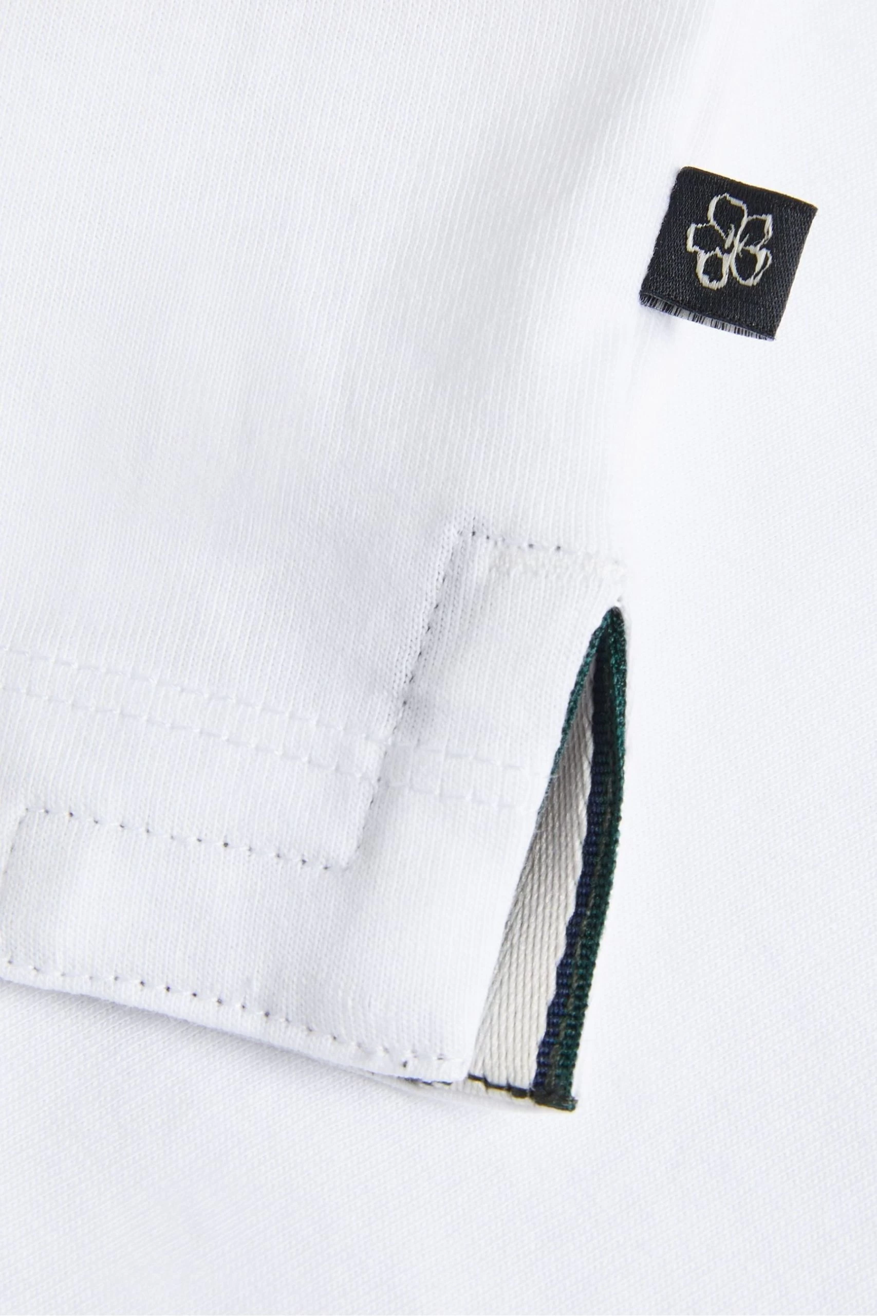 Ted Baker Farow White Short Sleeved Regular Fit Branded T-Shirt 7 Ted Baker Farow White Short Sleeved Regular Fit Branded T-Shirt - Image 5