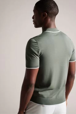 Ted Baker Green Stortfo Short Sleeved Rayon Open Neck Polo Shirt 8 Ted Baker Green Stortfo Short Sleeved Rayon Open Neck Polo Shirt -Ted Baker Shop 175465s2