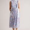 Ted Baker Blue Tindraa Sleeveless Frilled Midi Dress 1 Ted Baker Blue Tindraa Sleeveless Frilled Midi Dress -Ted Baker Shop 175639s