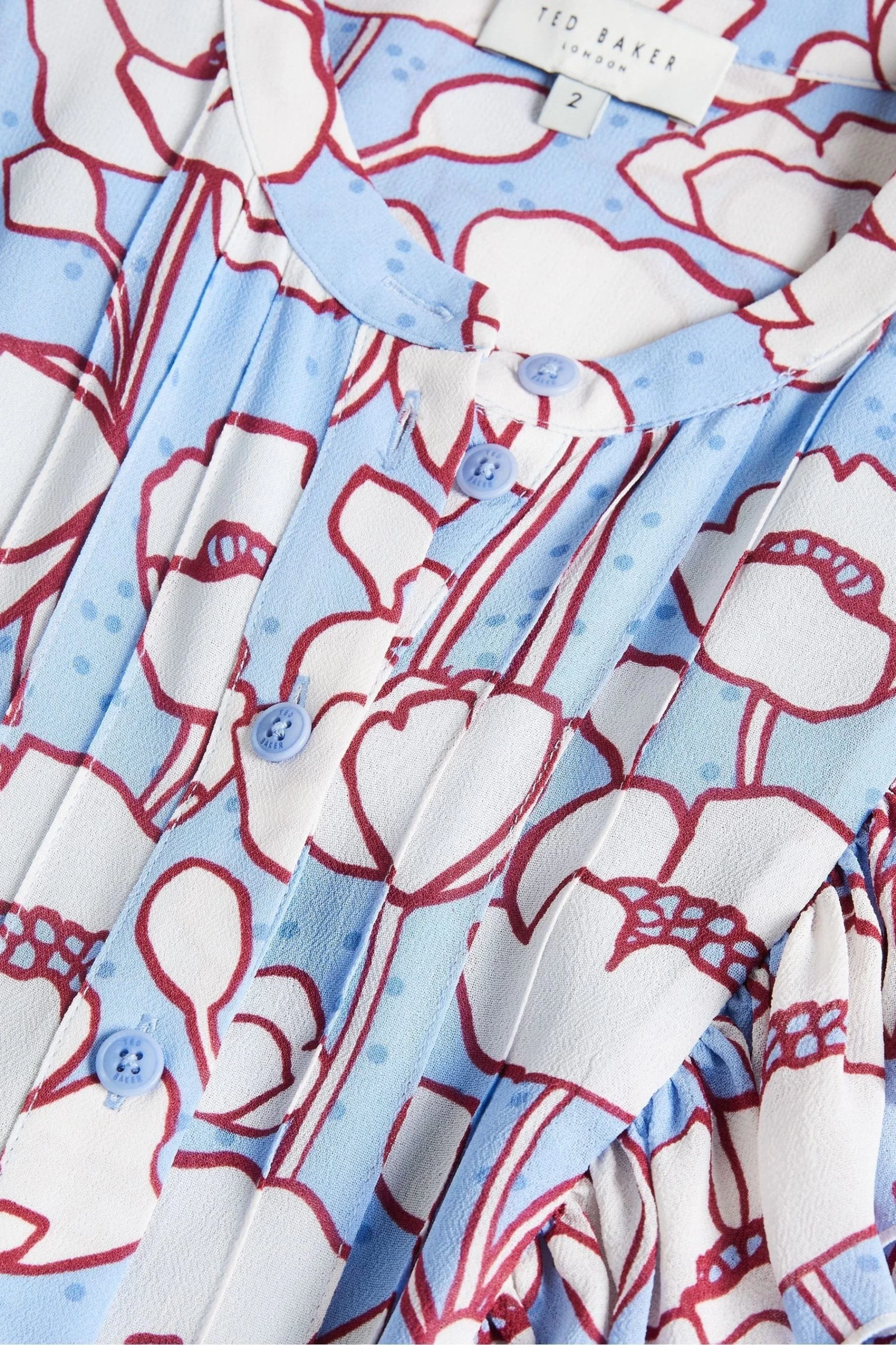 Ted Baker Blue Tindraa Sleeveless Frilled Midi Dress 7 Ted Baker Blue Tindraa Sleeveless Frilled Midi Dress - Image 5