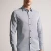 Ted Baker Blue Alham Long Sleeve Fine Geo Stretch Shirt 2 Ted Baker Blue Alham Long Sleeve Fine Geo Stretch Shirt -Ted Baker Shop 176698s