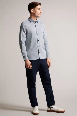Ted Baker Blue Alham Long Sleeve Fine Geo Stretch Shirt 9 Ted Baker Blue Alham Long Sleeve Fine Geo Stretch Shirt -Ted Baker Shop 176698s3