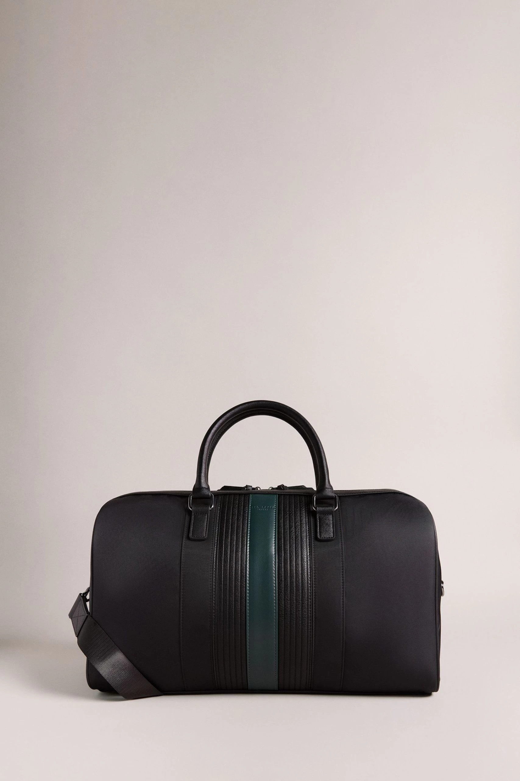 Ted Baker Rucks Black Core Twill Pu Striped Holdall 3 Ted Baker Rucks Black Core Twill Pu Striped Holdall