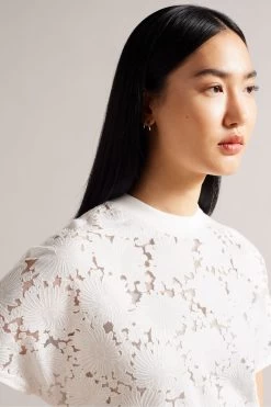 Ted Baker Maralo White Relaxed T-Shirt With Grown On Sleeve -Ted Baker Shop 178379s4