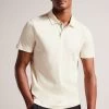 Ted Baker Zeiter Ecru Cream Short Sleeved Slim Soft Touch Polo Shirt 1 Ted Baker Zeiter Ecru Cream Short Sleeved Slim Soft Touch Polo Shirt -Ted Baker Shop 179060s