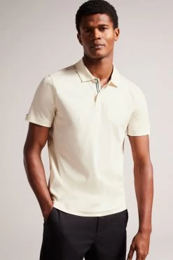 Ted Baker Zeiter Ecru Cream Short Sleeved Slim Soft Touch Polo Shirt