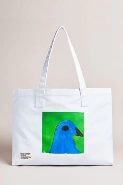 Ted Baker Blue Burdey Printed Recycled Beach Bag