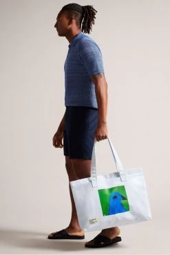 Ted Baker Blue Burdey Printed Recycled Beach Bag -Ted Baker Shop 180831s5