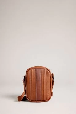 Ted Baker Evver Striped Pu Flight Brown Bag