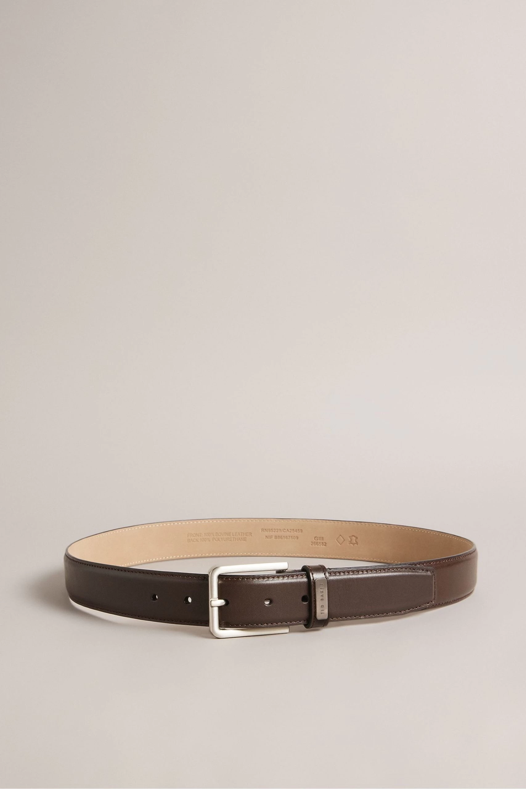 Ted Baker Wizerd Brown Brn-Choc Double Keeper Leather Belt 3 Ted Baker Wizerd Brown Brn-Choc Double Keeper Leather Belt