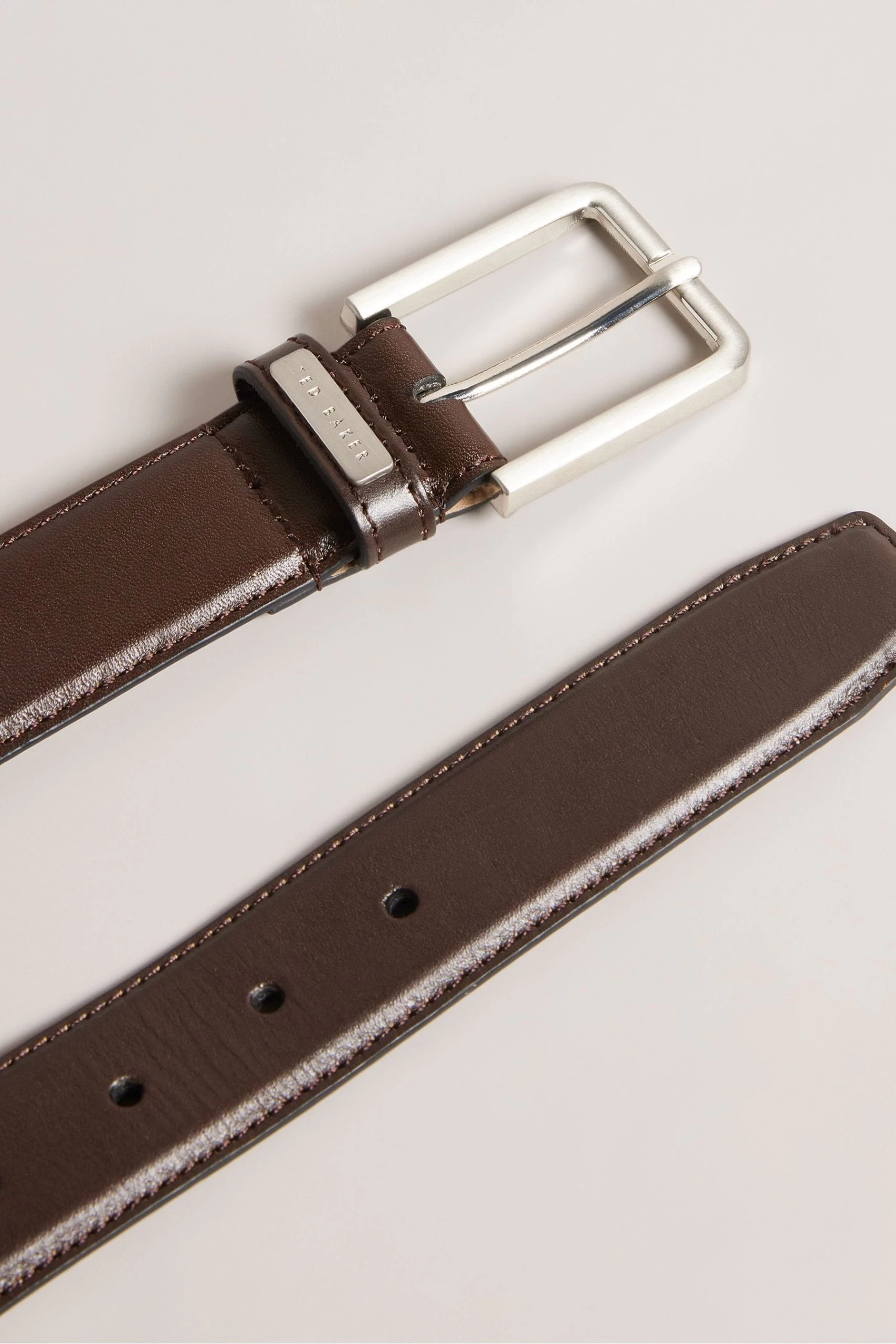 Ted Baker Wizerd Brown Brn-Choc Double Keeper Leather Belt 4 Ted Baker Wizerd Brown Brn-Choc Double Keeper Leather Belt - Image 2
