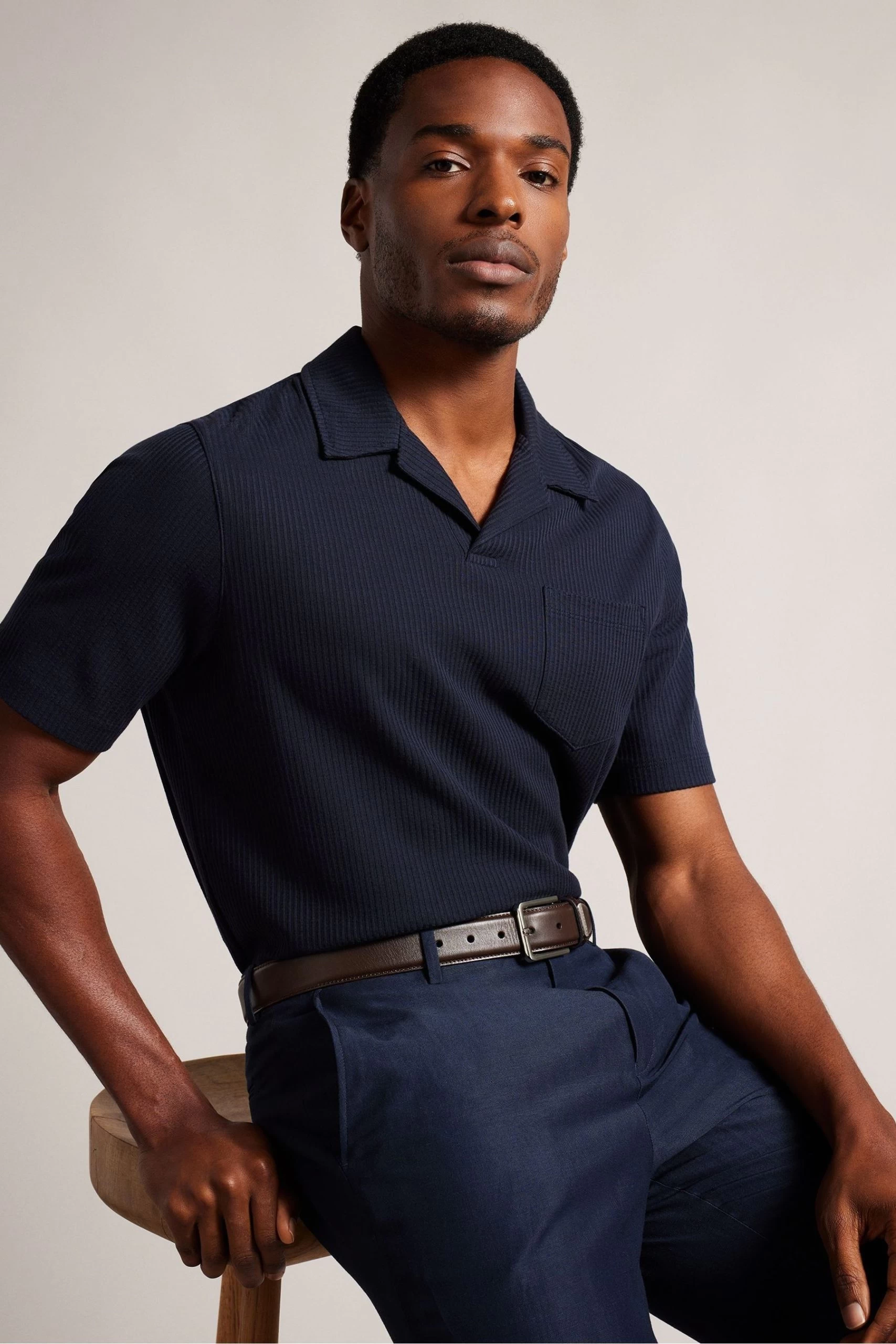 Ted Baker Wizerd Brown Brn-Choc Double Keeper Leather Belt 6 Ted Baker Wizerd Brown Brn-Choc Double Keeper Leather Belt - Image 4