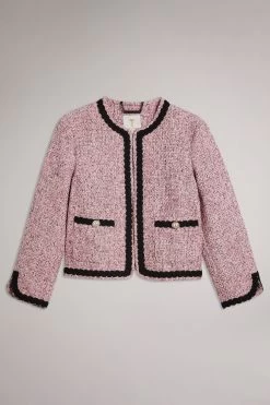 Ted Baker Pink Estiia Cropped Boucle Jacket -Ted Baker Shop 188278s4